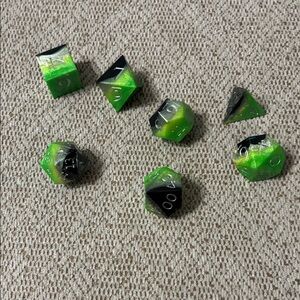 Green and Black Dice Set